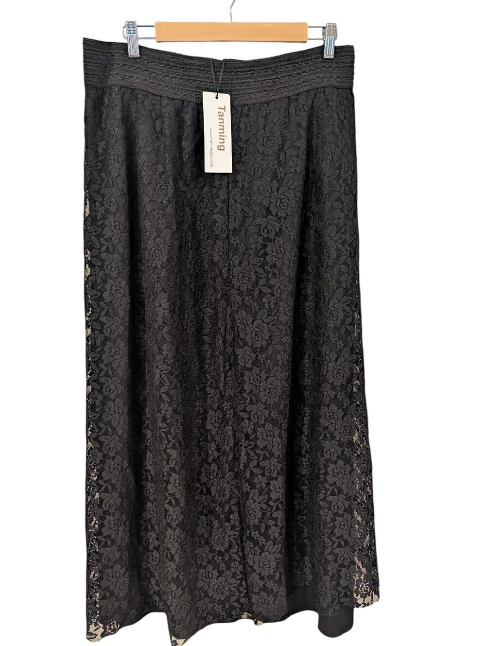 TANMING Black Lace Maxi Skirt Size XXL